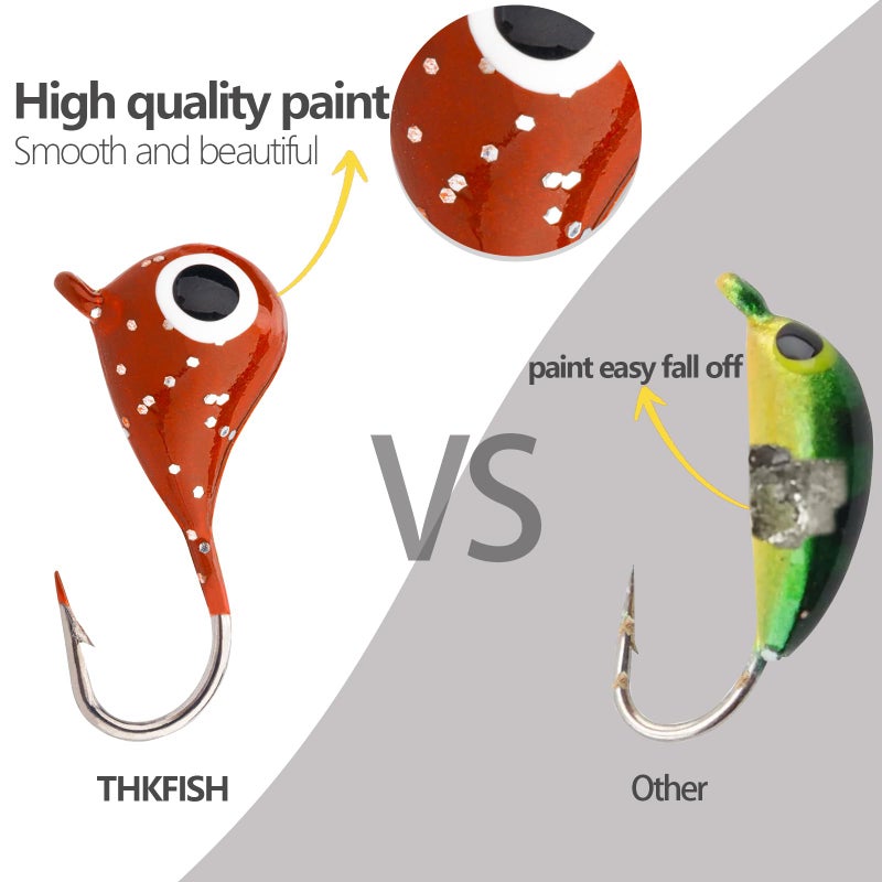 THKFISH طُعوم صيد السمك على الجليد THKFISH 54 قطعة، طُعوم مضيئة لصيد السمك على الجليد، مجموعة طُعوم صيد السمك على الجليد لصيد الكرابي والبايس والوالاي، معدات صيد السمك في المياه المالحة والعذبة. - Image 2